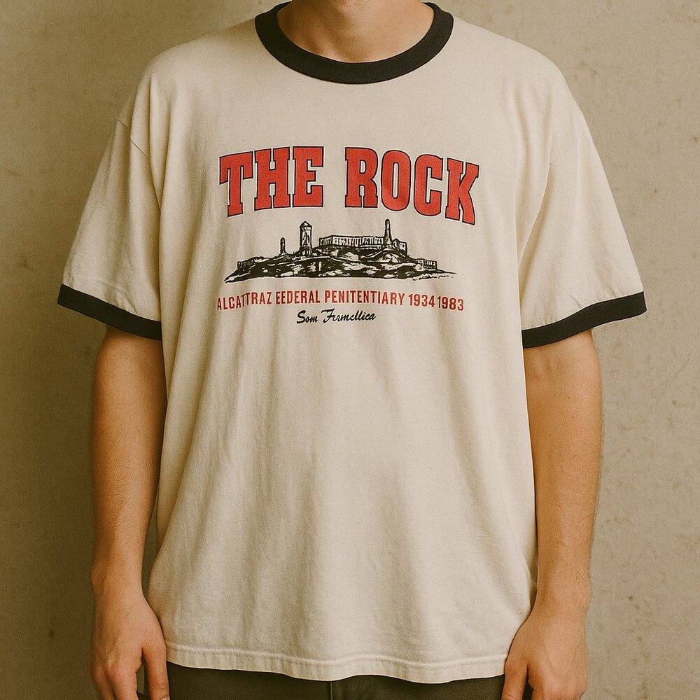 Vintage Alcatraz “The Rock” San Francisco Ringer Tee by Anvil Men's Size XXL